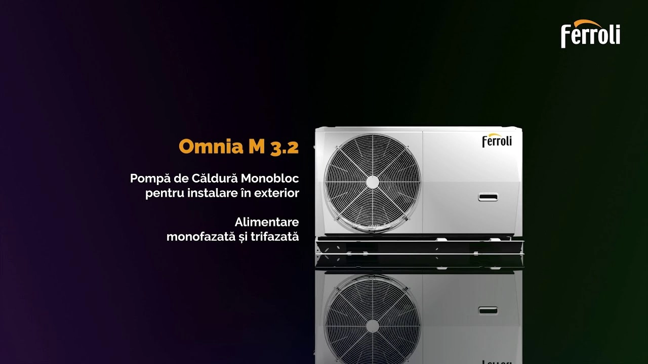 Pompa de caldura aer-apa reversibila Ferroli OMNIA M 3.2 6, fara rezistenta electrica integrata. Video 1470