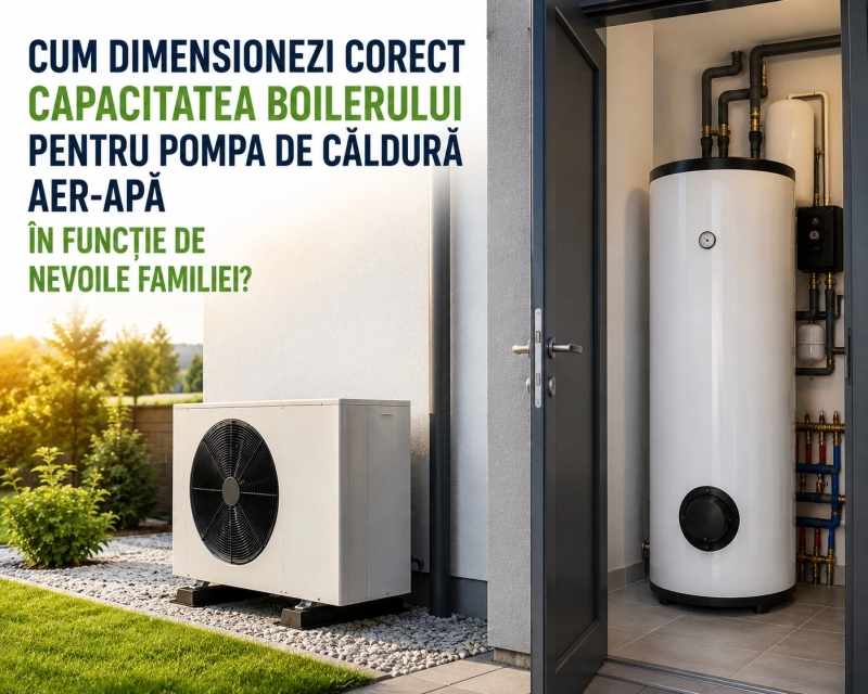 Cum alegi volumul boilerului pentru o pompa de caldura aer-apa