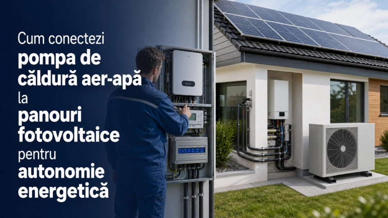 Cum conectezi pompa de caldura aer-apa la panouri fotovoltaice pentru autonomie energetica